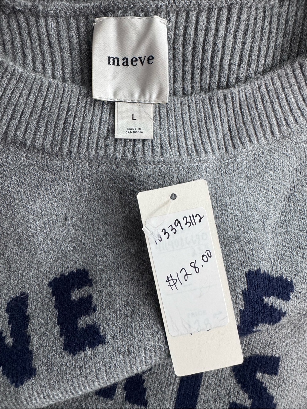 Anthropologie Maeve Graphic Ribbed-Hem Sweater Large NWT - Picture 8 of 10